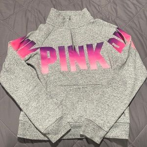 Pink quarter zip. Barley worn